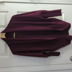 Betabrand Apres Shawl Sweater in Maroon